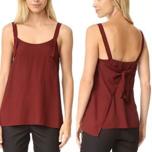 🆕 Helmut Lang Tie Closure Pomegranate Jacquard Twill Top